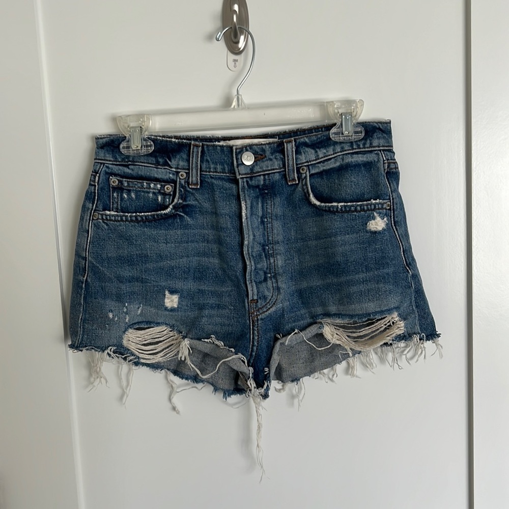 REFORMATION Button-fly denim shorts